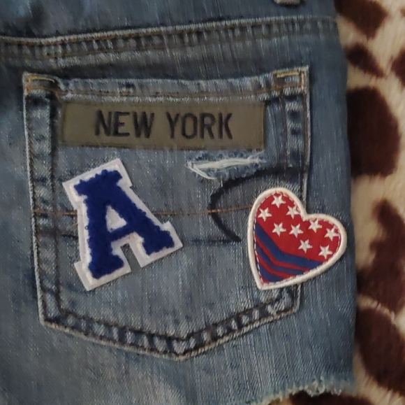 πHP American Eagle Patchwork Jean Shorts - Picture 7 of 9